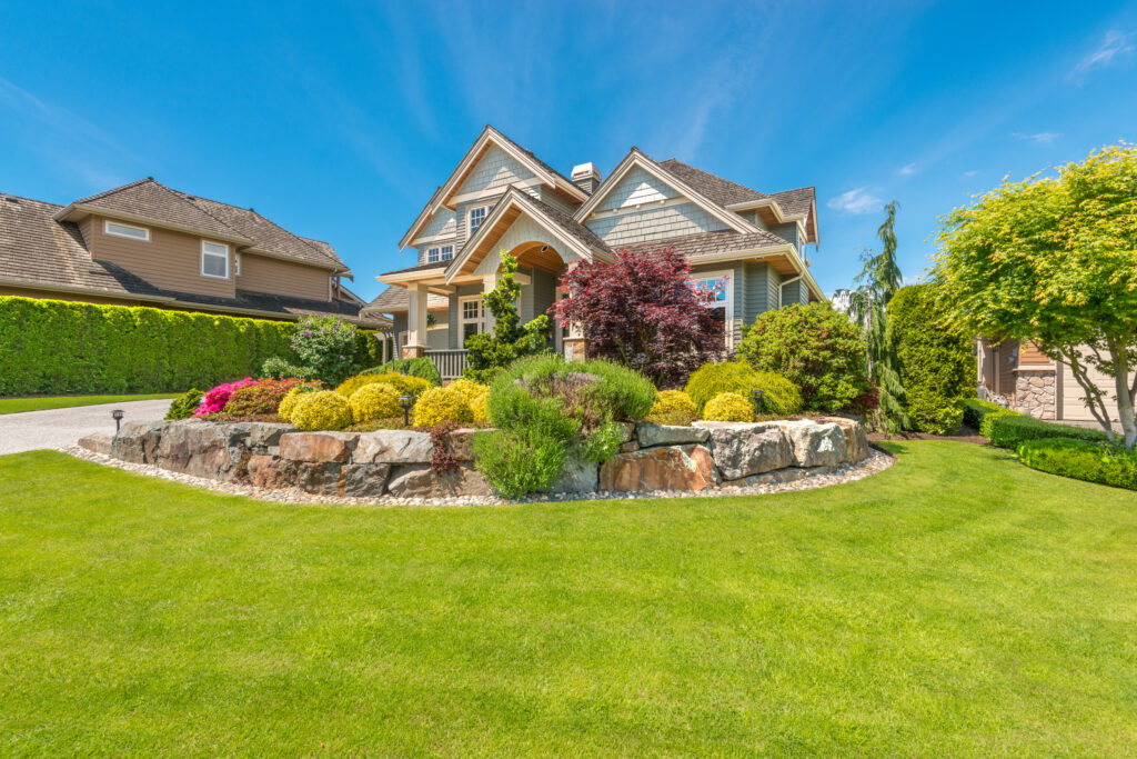 luxury house in vancouver, canada against blue sky